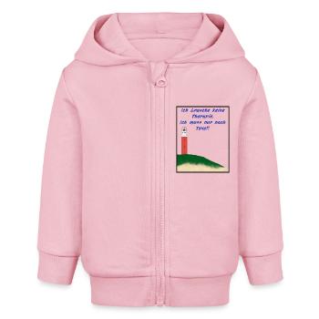 Therapie? - Ich muss nur nach Texel! - Baby Organic Kapuzenjacke Baby Connector von Stanley/Stella - Hellrosa - Vorne