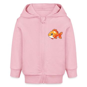 Fisch - Baby Organic Kapuzenjacke Baby Connector von Stanley/Stella - Hellrosa - Vorne