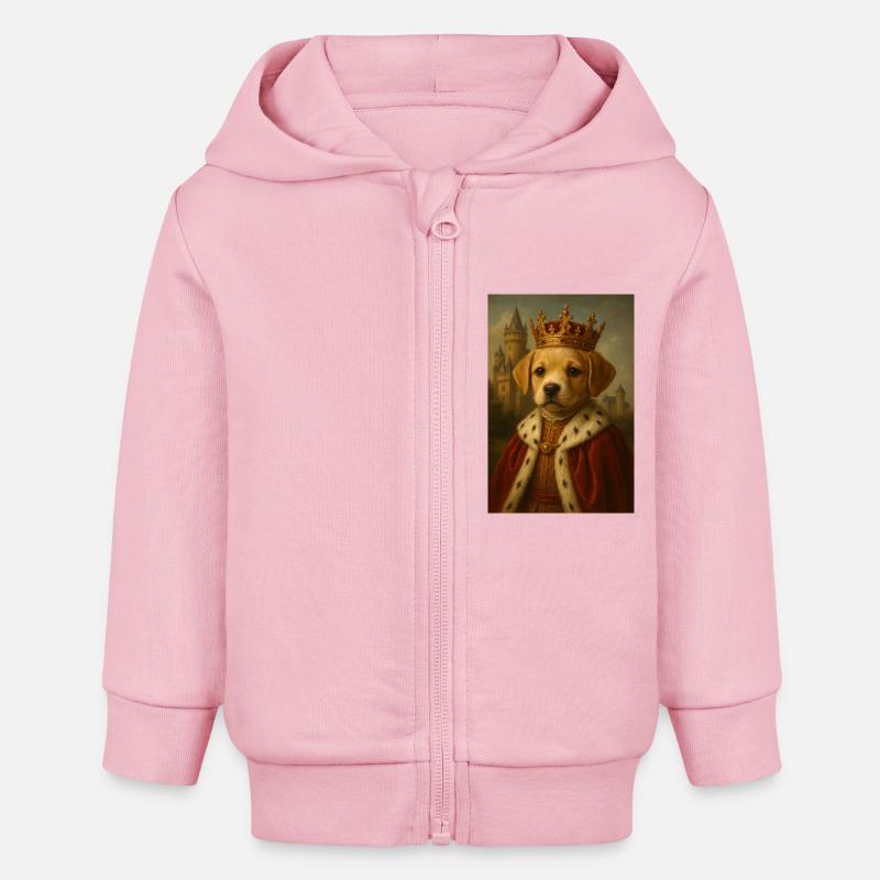 Royauté des chiens - Veste à capuche bébé bio Stanley/Stella - rose pâle