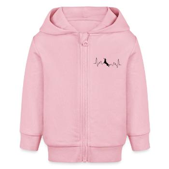 J'aime les sports de chien - Veste à capuche bébé bio Stanley/Stella - rose pâle - Devant