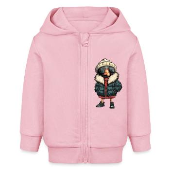 Autruche Cool BD - Veste à capuche bébé bio Stanley/Stella - rose pâle - Devant