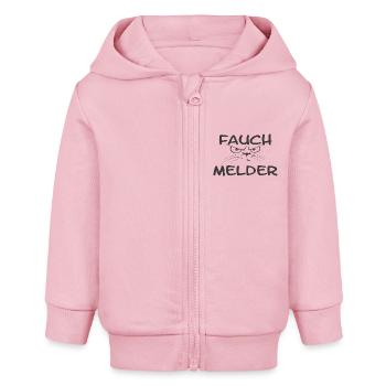 "Fauch Melder" Katze grau - Baby Organic Kapuzenjacke Baby Connector von Stanley/Stella - Hellrosa - Vorne