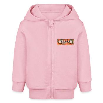 "DEFEND PALESTINE" Camouflage T-Shirt - Baby Organic Kapuzenjacke Baby Connector von Stanley/Stella - Hellrosa - Vorne