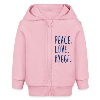 Peace Love Hygge - Baby Organic Kapuzenjacke Baby Connector von Stanley/Stella - Hellrosa - Vorne