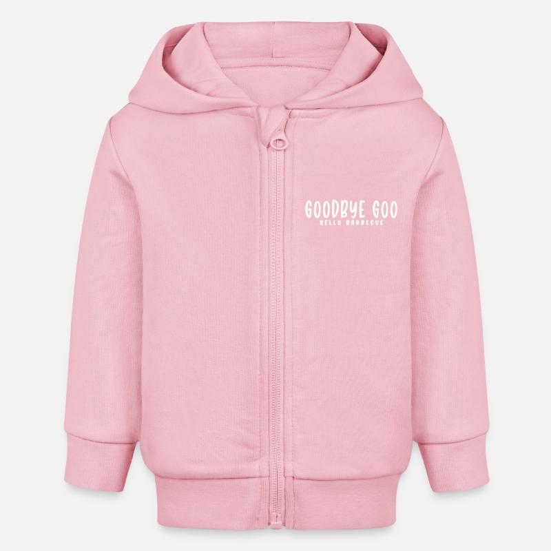 ADIEU GOO, BONJOUR BARBECUE - Veste à capuche bébé bio Stanley/Stella - rose pâle