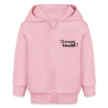 Je suis une licorne bordel - Veste à capuche bébé bio Stanley/Stella - rose pâle - Devant