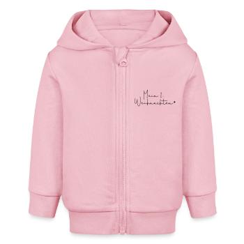 Mein 1. Weihnachten - Baby Organic Kapuzenjacke Baby Connector von Stanley/Stella - Hellrosa - Vorne
