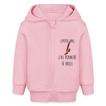 j'peux pas j'ai planche a voile - Veste à capuche bébé bio Stanley/Stella - rose pâle - Devant
