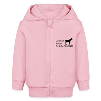 Pferdesprüche - vergiss den prinzen - Baby Organic Kapuzenjacke Baby Connector von Stanley/Stella - Hellrosa - Vorne