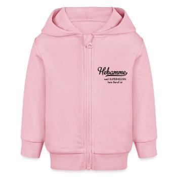 Hebamme - Baby Organic Kapuzenjacke Baby Connector von Stanley/Stella - Hellrosa - Vorne