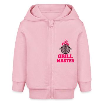 Grill Master - Baby Organic Zip-up Hoodie by Stanley/Stella - cotton pink - Front