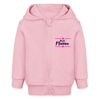 beste mama - Baby Organic Kapuzenjacke Baby Connector von Stanley/Stella - Hellrosa - Vorne