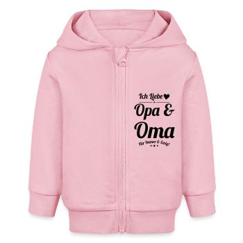 ich liebe oma und opa - Baby Organic Kapuzenjacke Baby Connector von Stanley/Stella - Hellrosa - Vorne