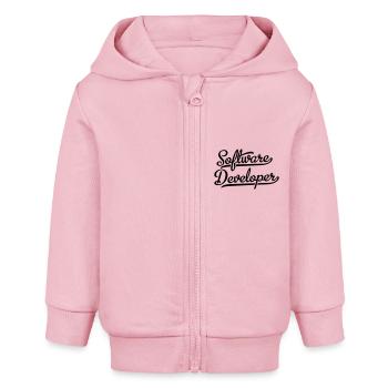 Software Developer - Baby Organic Zip-up Hoodie by Stanley/Stella - cotton pink - Front
