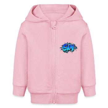 Graffiti SAN printed on t-shirts, caps, bags... - Veste à capuche bébé bio Stanley/Stella - rose pâle - Devant