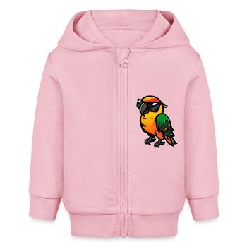 Perroquet - Veste à capuche bébé bio Stanley/Stella - rose pâle - Devant