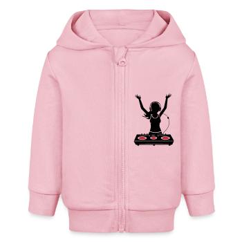 DJ Turntables Festival Frau - Baby Organic Kapuzenjacke Baby Connector von Stanley/Stella - Hellrosa - Vorne