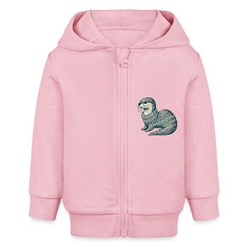 Knitted Otter - Baby Organic Kapuzenjacke Baby Connector von Stanley/Stella - Hellrosa - Vorne