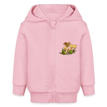 Pilze - Baby Organic Kapuzenjacke Baby Connector von Stanley/Stella - Hellrosa - Vorne