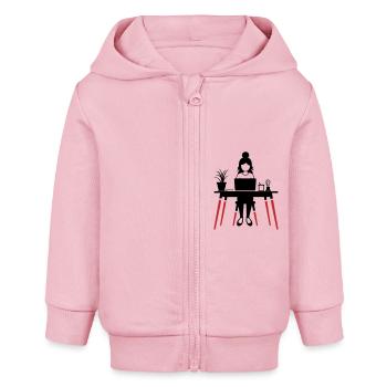 Apprendre Femme Emploi Informatique - Veste à capuche bébé bio Stanley/Stella - rose pâle - Devant