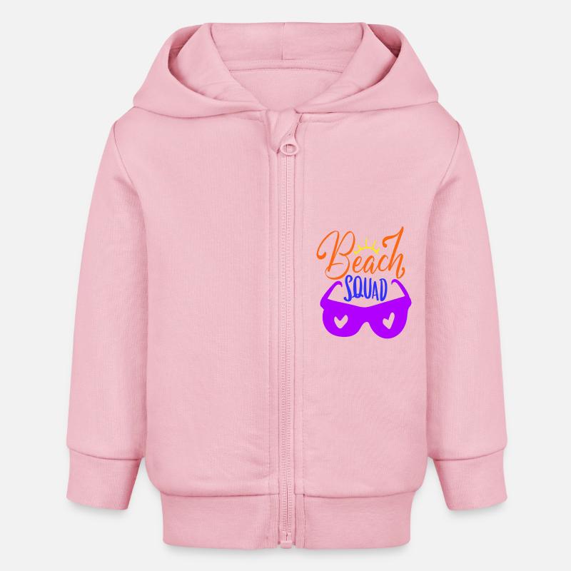 Escouade de plage - Veste à capuche bébé bio Stanley/Stella - rose pâle