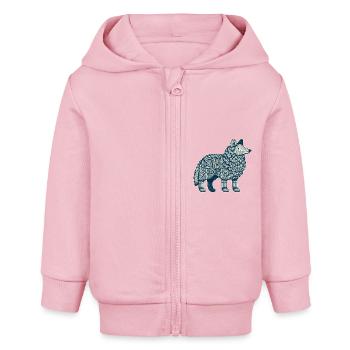 Knitted Wolf - Baby Organic Kapuzenjacke Baby Connector von Stanley/Stella - Hellrosa - Vorne