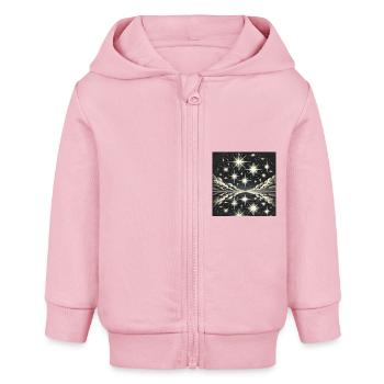 Funkelnder Nachthimmel Sternschnuppe Sterne - Baby Organic Kapuzenjacke Baby Connector von Stanley/Stella - Hellrosa - Vorne