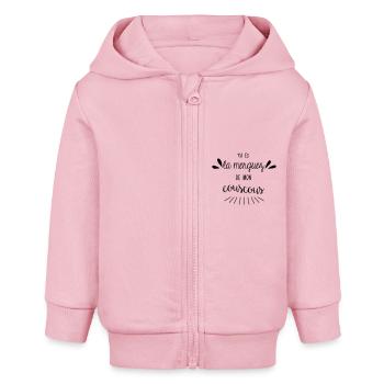 Tu es la merguez de mon couscous - Veste à capuche bébé bio Stanley/Stella - rose pâle - Devant
