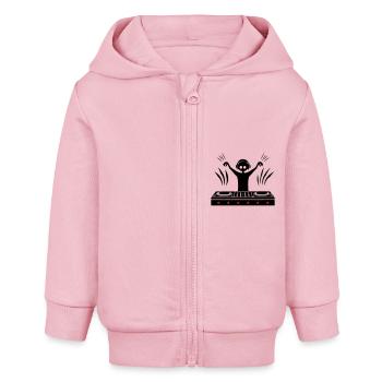 DJ Turntables Disc Jockey - Baby Organic Kapuzenjacke Baby Connector von Stanley/Stella - Hellrosa - Vorne