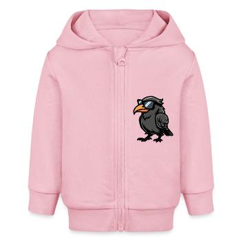 Corbeau corbeau - Veste à capuche bébé bio Stanley/Stella - rose pâle - Devant