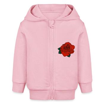 Rote Rose - Baby Organic Kapuzenjacke Baby Connector von Stanley/Stella - Hellrosa - Vorne