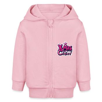 X-Mas Crew Weihnachtlich - Baby Organic Kapuzenjacke Baby Connector von Stanley/Stella - Hellrosa - Vorne