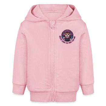 Heute gebe ich den Ton an Eule - Baby Organic Kapuzenjacke Baby Connector von Stanley/Stella - Hellrosa - Vorne