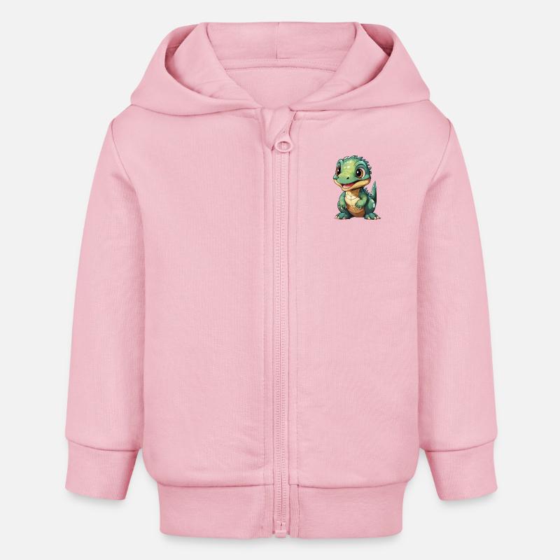 dino1 - Veste à capuche bébé bio Stanley/Stella - rose pâle