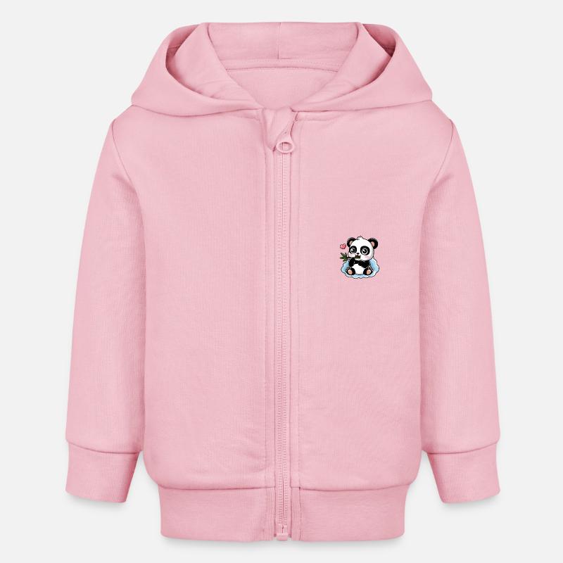Paulchen Panda - Veste à capuche bébé bio Stanley/Stella - rose pâle