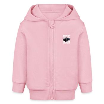 Gorilla Beast Power - Baby Organic Kapuzenjacke Baby Connector von Stanley/Stella - Hellrosa - Vorne