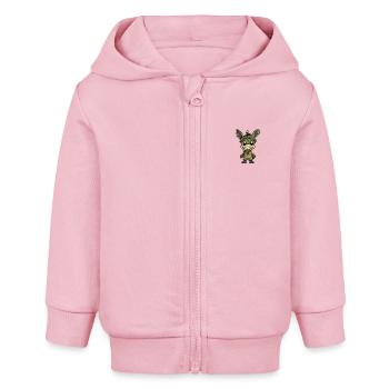 Esel Halloween Lustig Zombie - Baby Organic Kapuzenjacke Baby Connector von Stanley/Stella - Hellrosa - Vorne