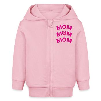 MOM in Pink mit viel Herz und Liebe. - Baby Organic Kapuzenjacke Baby Connector von Stanley/Stella - Hellrosa - Vorne
