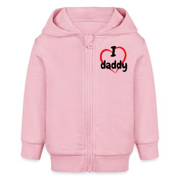 Ich liebe Papa - Baby Organic Kapuzenjacke Baby Connector von Stanley/Stella - Hellrosa - Vorne