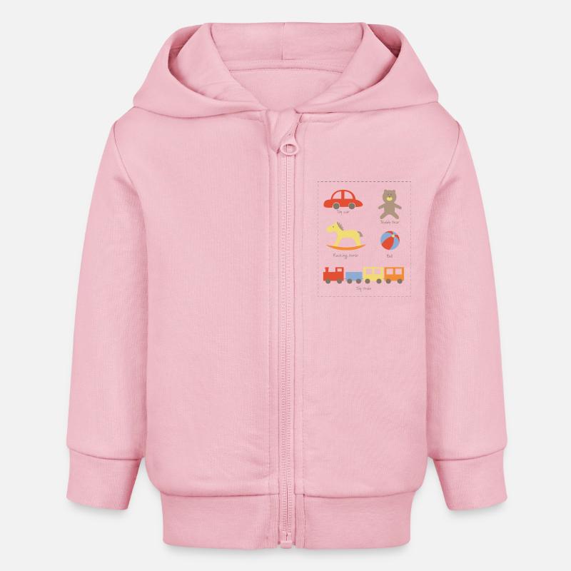 Giocattoli - Felpa con cappuccio con zip neonato bio di Stanley/Stella - rosa chiaro