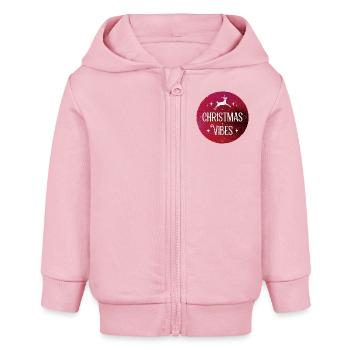 Chistmas Vibes - Baby Organic Kapuzenjacke Baby Connector von Stanley/Stella - Hellrosa - Vorne