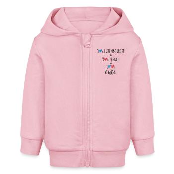 50% Luxemburger, 50% Franzose = 100% süß - Baby Organic Kapuzenjacke Baby Connector von Stanley/Stella - Hellrosa - Vorne