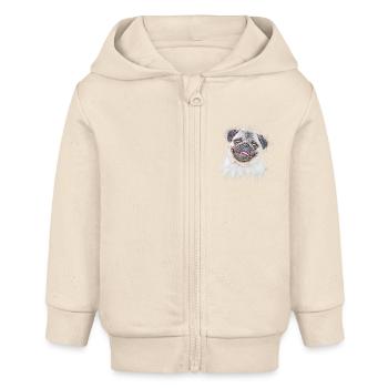 Mops - Baby Organic Kapuzenjacke Baby Connector von Stanley/Stella - Natur - Vorne