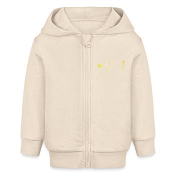 Rasierklinge Puls Herz Liebe - Baby Organic Kapuzenjacke Baby Connector von Stanley/Stella - Natur - Vorne