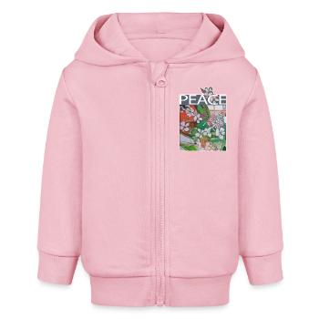 Frieden / Paix - Veste à capuche bébé bio Stanley/Stella - rose pâle - Devant