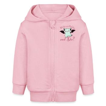 Nachtaktive Fledermaus, lustig und süß. - Baby Organic Kapuzenjacke Baby Connector von Stanley/Stella - Hellrosa - Vorne