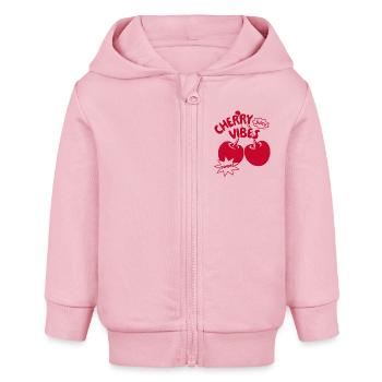Cherry Vibes Kirschen Trendy Cherry Streetwear - Baby Organic Kapuzenjacke Baby Connector von Stanley/Stella - Hellrosa - Vorne