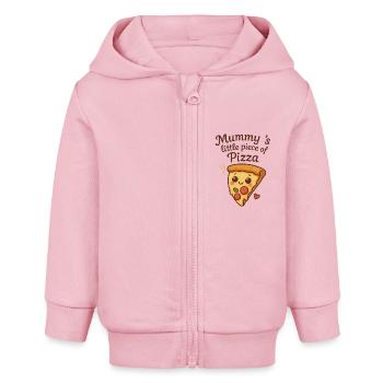 Mummys little piece of pizza - Baby Organic Kapuzenjacke Baby Connector von Stanley/Stella - Hellrosa - Vorne