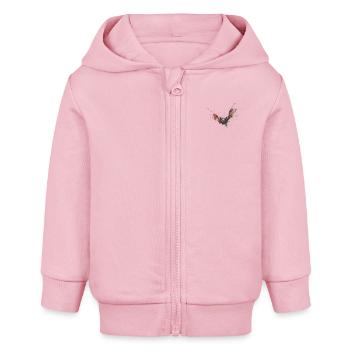 Horror Bat - Dark Flying Bat Sketch Art Shirt - Baby Organic Zip-up Hoodie by Stanley/Stella - cotton pink - Front