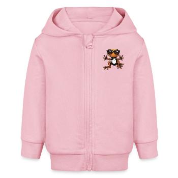 Echse Gecko - Baby Organic Kapuzenjacke Baby Connector von Stanley/Stella - Hellrosa - Vorne